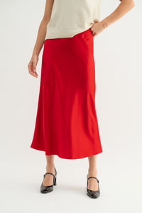 North Satin Midi Skirt