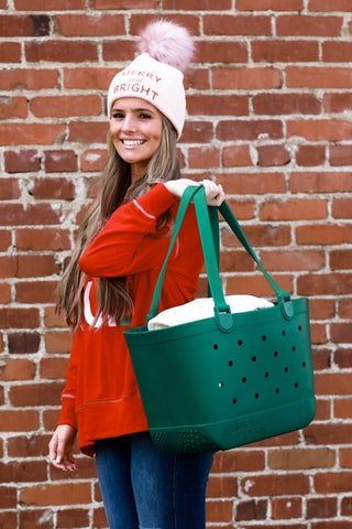 Simple Modern Getaway Tote / Forest Green