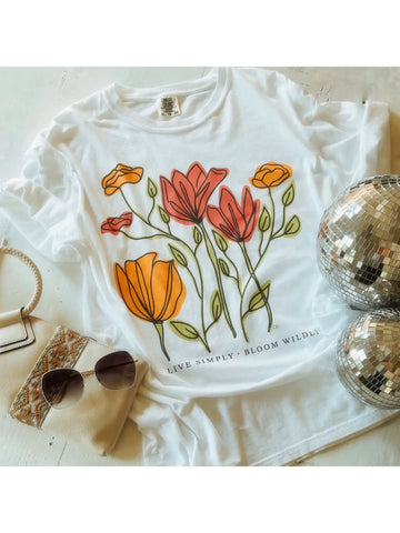 Live Simply Bloom Well Graphic Tee