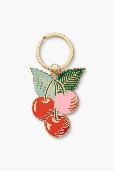 Cherries Enamel Keychain