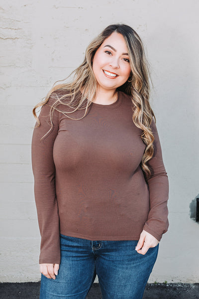 Espresso Long Sleeve Knit Top