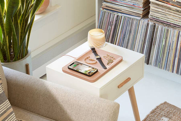 CATCH:3 Essentials Linen Wireless Charger with Valet Tray