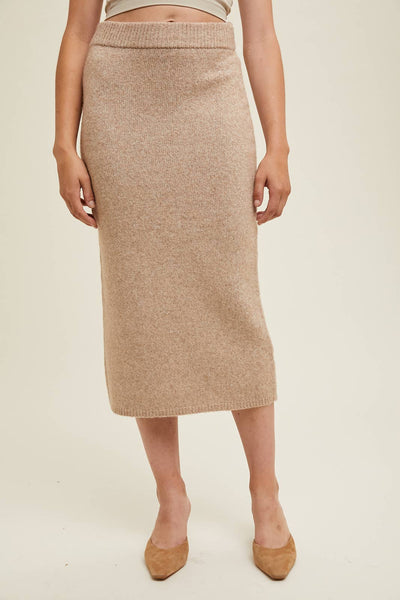 Darcy Knit Midi Skirt / Latte