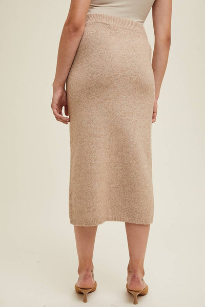 Darcy Knit Midi Skirt / Latte