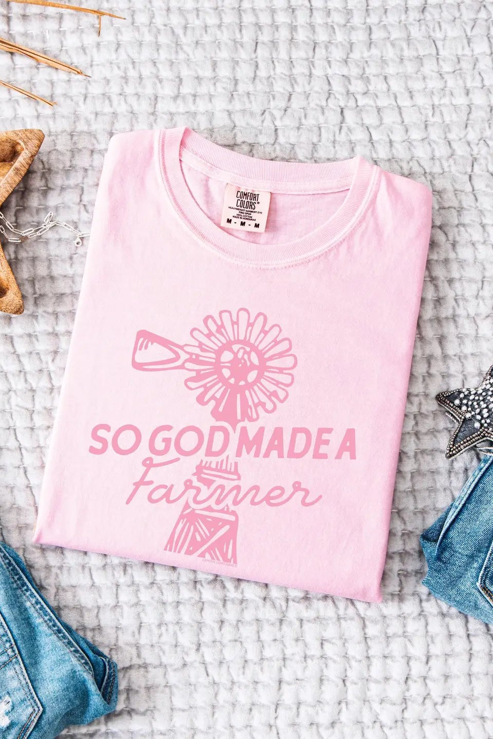 So God Made A Farmer Graphic Tee / Blossom Pink