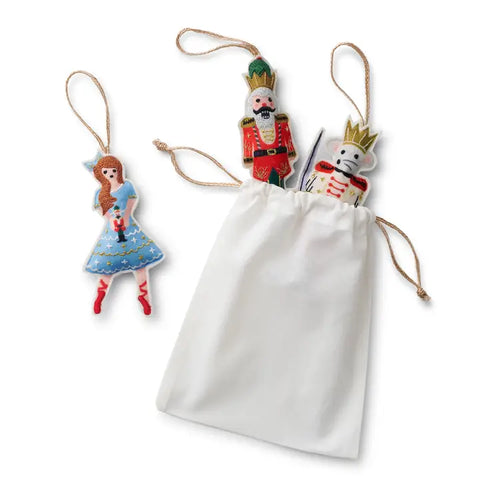 Nutcracker Set of 3 Felt Ornaments