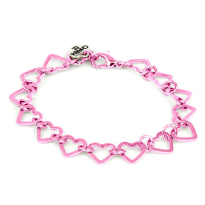 Charm It! Pink Heart Chain Bracelet