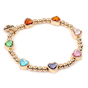 Charm It! Gold Sparkle Heart Stretch Bracelet