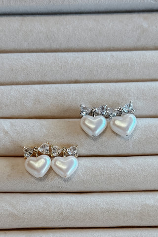 Ribbon Tied Heart Earrings