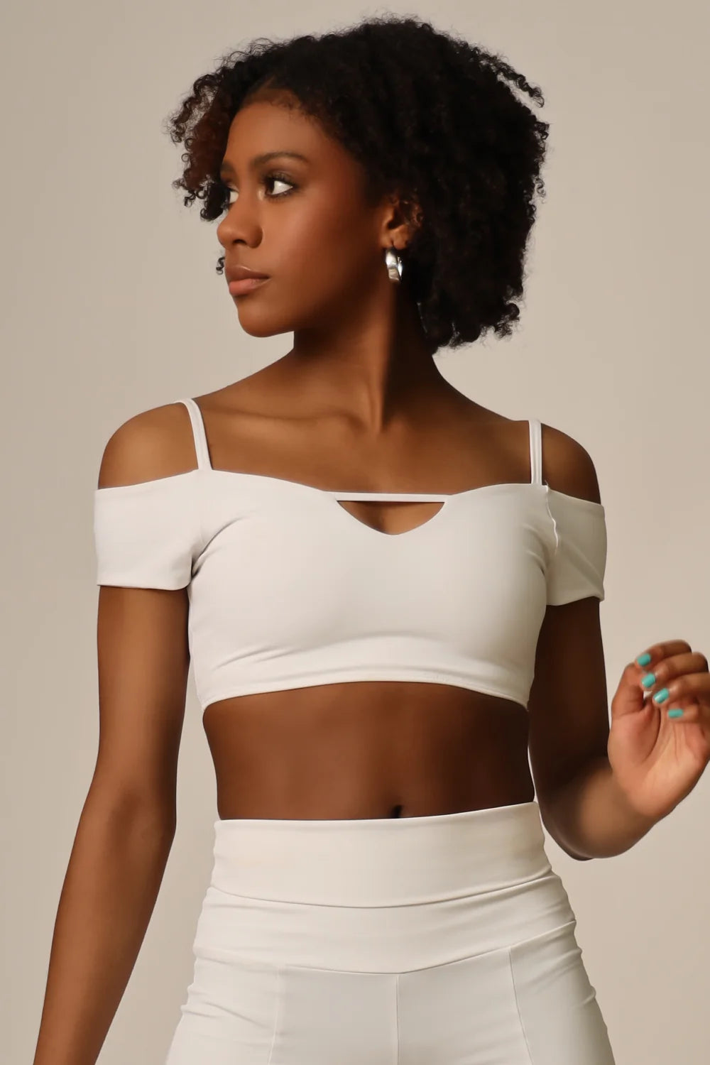 Tiger Friday Fleur Crop Top / White