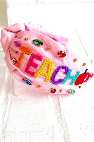 Teach Beaded Knot Headband