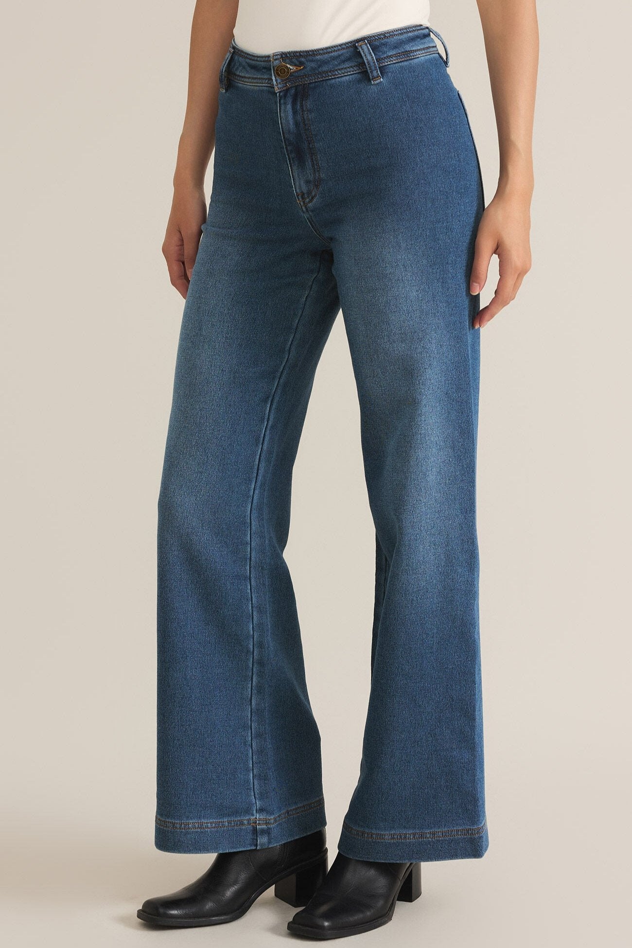 Z Supply Rilynn Wide Leg Trouser Denim Pants