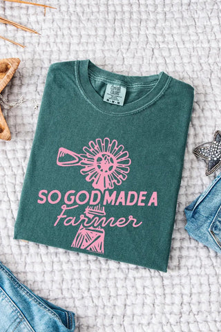 So God Made A Farmer Graphic Tee / Blue Spruce Green