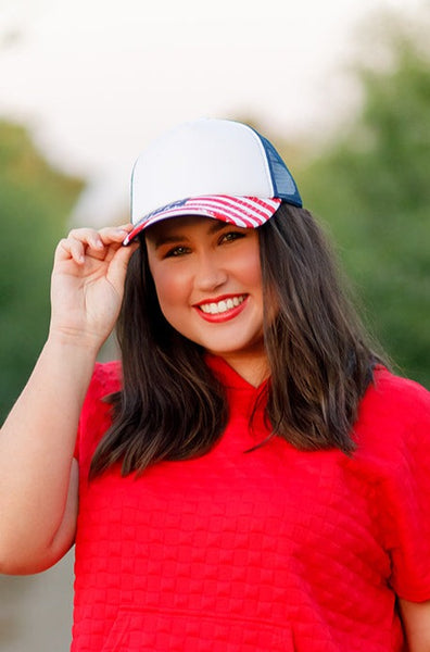 American Flag Trucker Hat