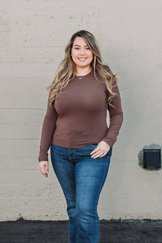 Espresso Long Sleeve Knit Top