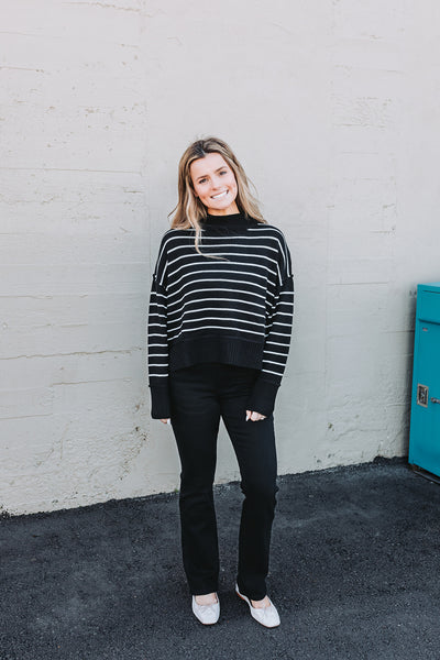 Sophia Striped Sweater / Black