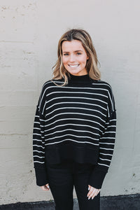 Sophia Striped Sweater / Black