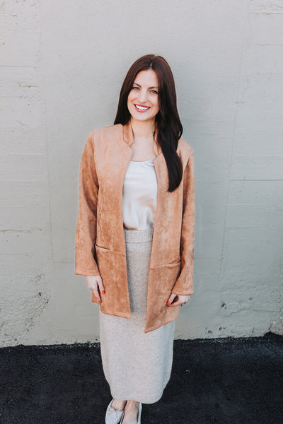 Work Day Suede Camel Jacket