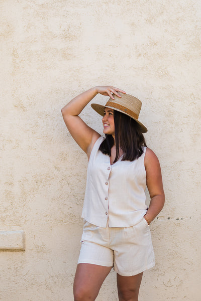 Sloan Straw Fedora Hat in Honeycomb *final sale*