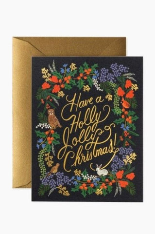 Holly Jolly Christmas Greeting Card