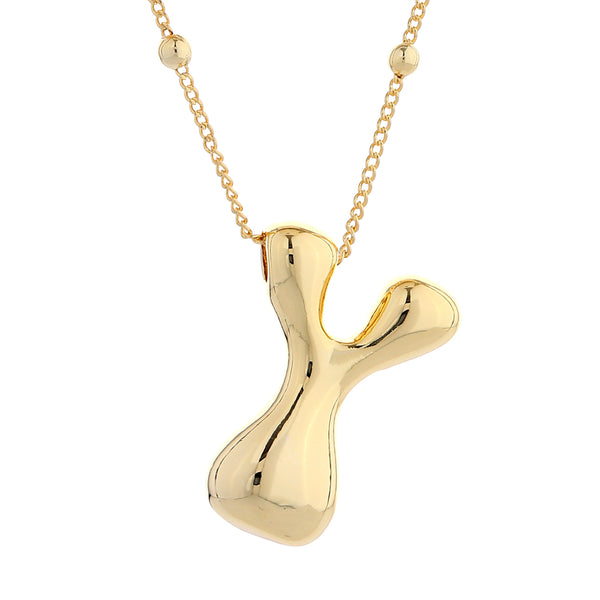 Groovy Gold Initial Necklace